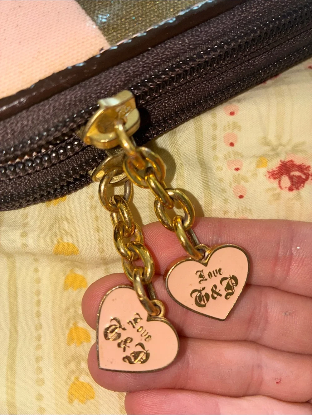 Y2K VINTAGE JUICY COUTURE Striped Pink MAKEUP BRUSH BAG